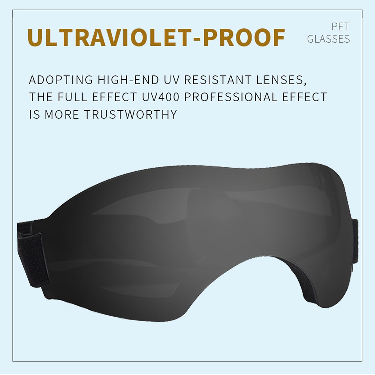 Große Hundesonnenbrille, UV-Schutz, winddicht, für große Hunde, Schwarz, Large, Einfarbig