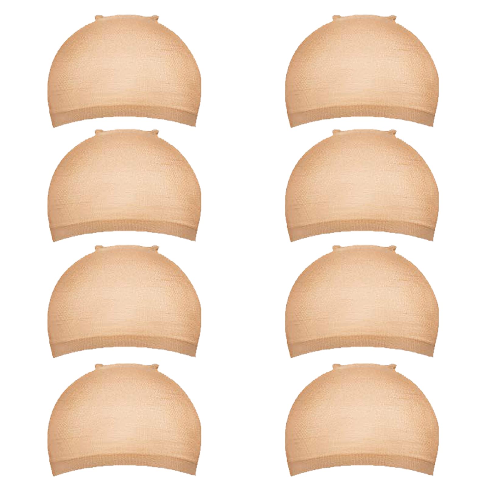 Goiple 8 Pieces Nylon Wig Caps - Lace Front Wig Cap Set with Light Brown Nude Skin Tone Stocking Cap for Women & Men