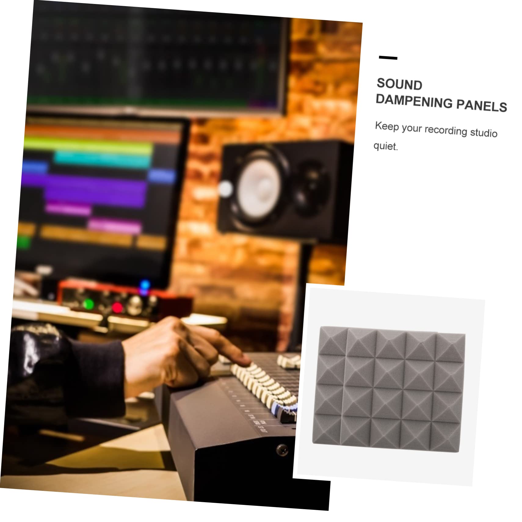 12pezzi Pannelli Fonoassorbenti Espansi in Leggeri e Resistenti per Studi di Registrazione di Controllo Uffici Home Studio e Home Theater Assorbono Energia Acustica Riducendo