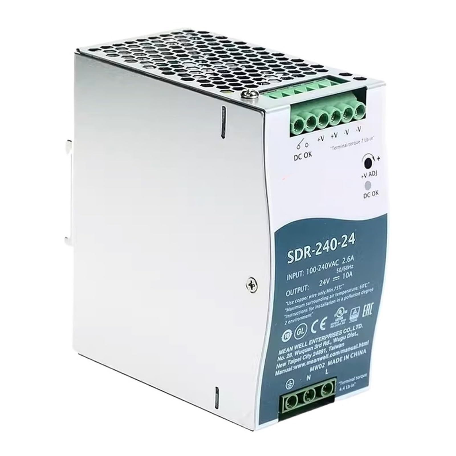 SWEWDSQG 240W Single Output Industrial Switching Power Supply SDR-240-24 SDR-240-48 88-264VAC/124-370V(SDR-240-48)