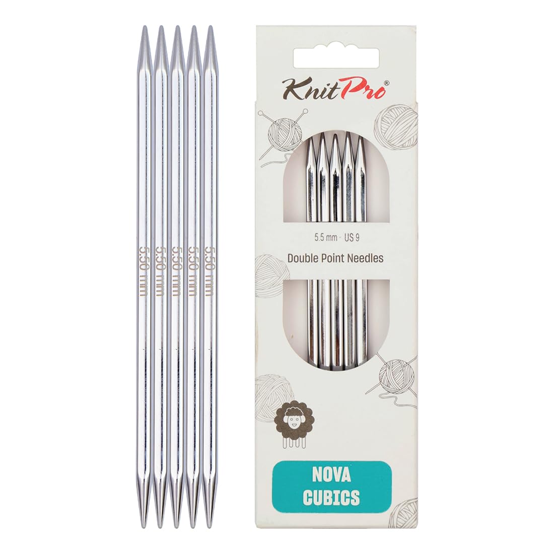 KnitPro Nova Cubics Double Pointed Needles 8" (20cm) | 5.50mm