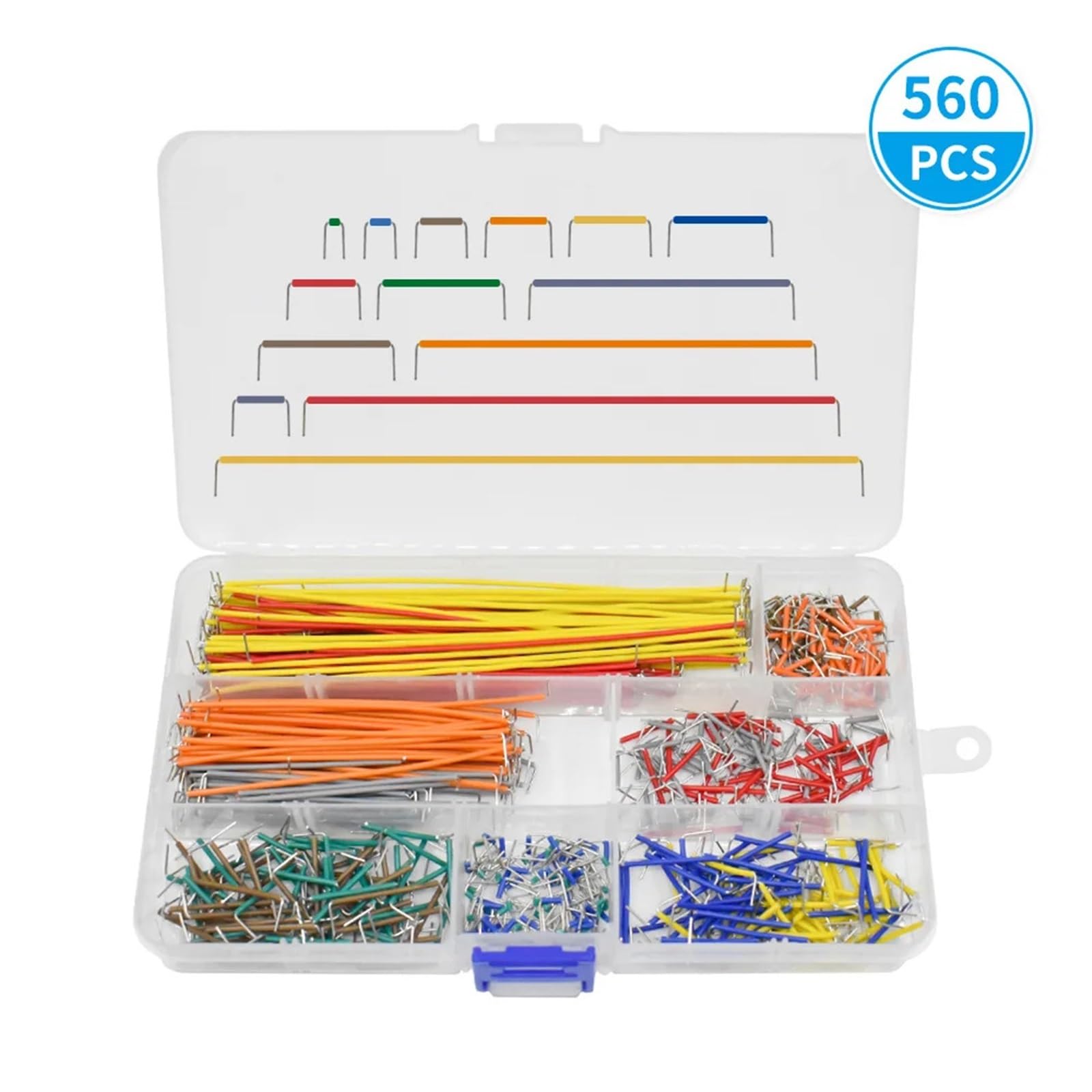 Kit Cavi Jumper for breadboard Senza Saldatura a Forma di U - 140/560/840 Pezzi con pinzette antistatiche ESD-10 for circuiti PCB(560pcs)