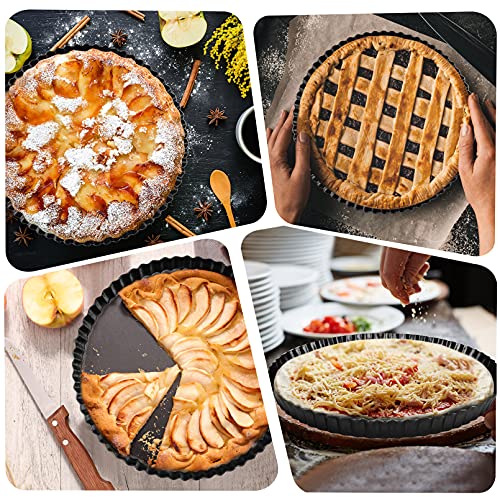 Foto von Sinnsally Quicheform,28cm Tarteform mit Hebeboden,Tarte Form Antihaftbeschichtete Quiche Tortenboden Obstkuchenform Tortenbodenform Obstbodenform Tortenform Torte Tart Pan Tortenpfannen Quichepfanne