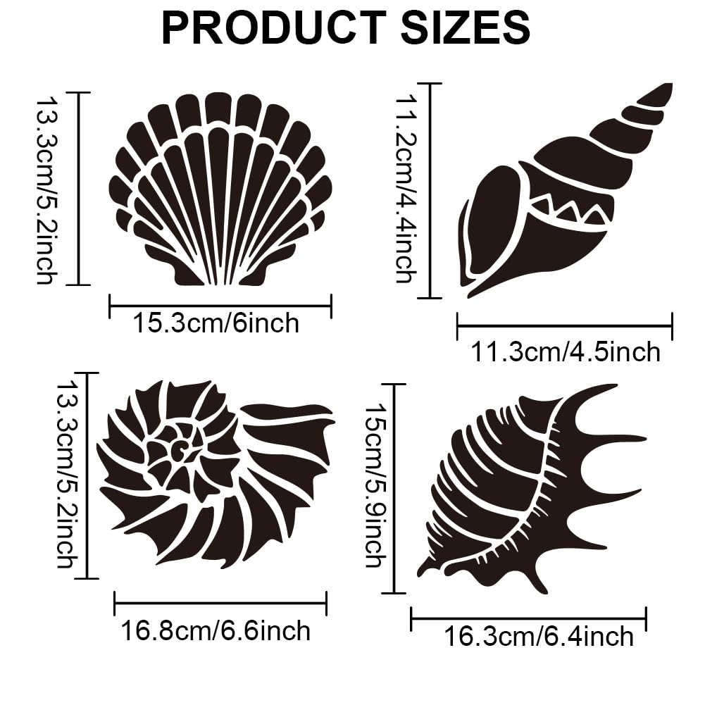 MAYJOYDIY Stencil Onde Oceaniche 30x20 Cm, 3 Motivi Mare Calmo E Agitato + Pennello, Modello Riutilizzabile In PET Per Pittura Su Mobili, Tela, Pareti E Decorazioni Estive