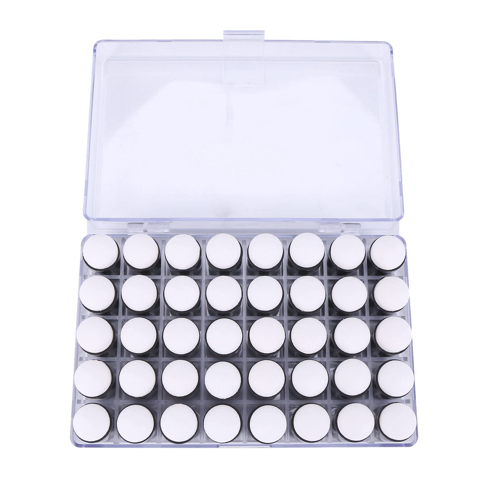 Frobea 80Pcs Finger Sponge Dauber Ink Pad Stamping Brush Craft Case Art with Box Office School Darwing DIY Craft