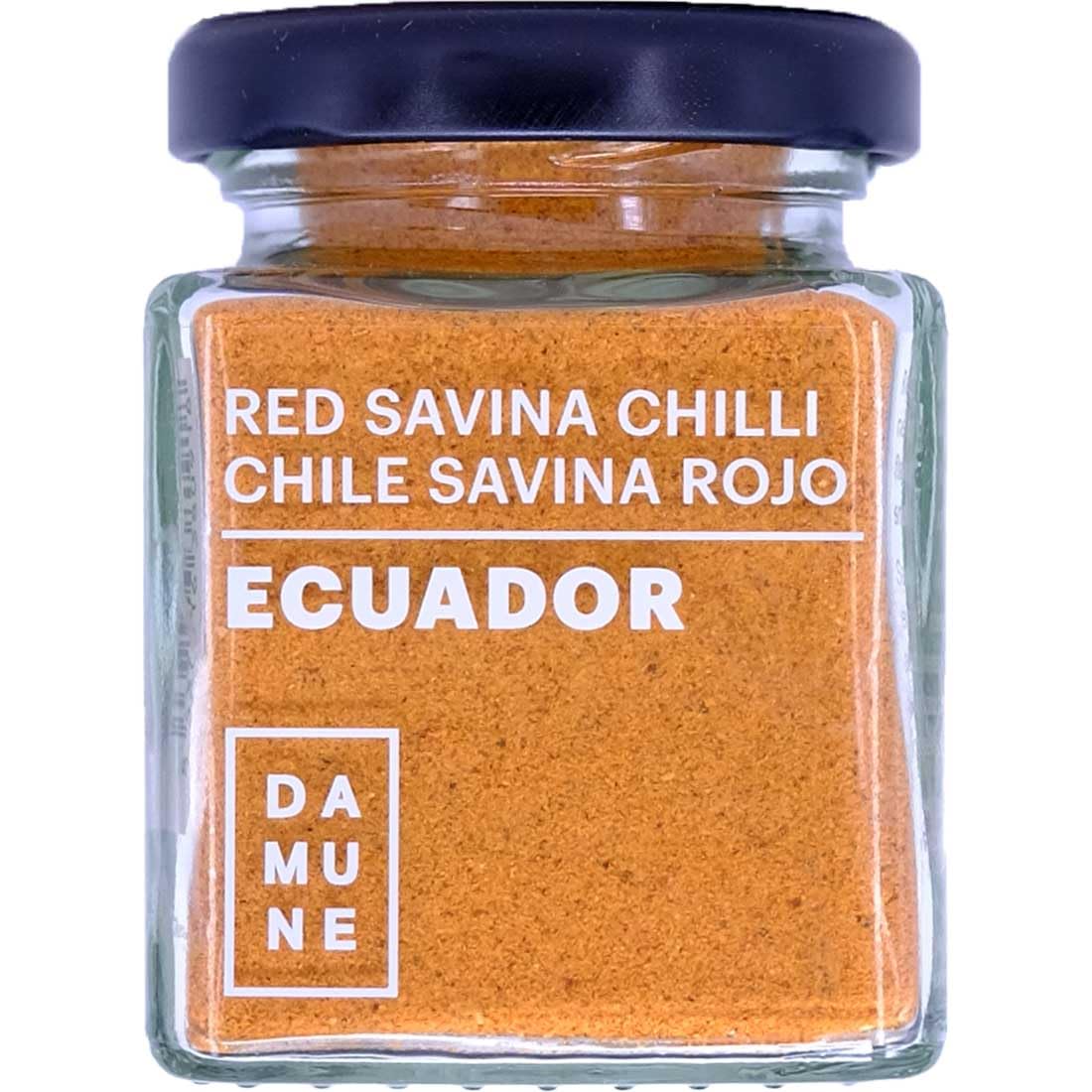 DAMUNE Chiles del Mundo (45g/Tarro): Carolina Reaper Molido, Bhut Jolokia Molido, Scorpion Trinidad Butch T Molido, Savina Rojo Molido, Chipotle Molido & Jalapeño Rojo Molido