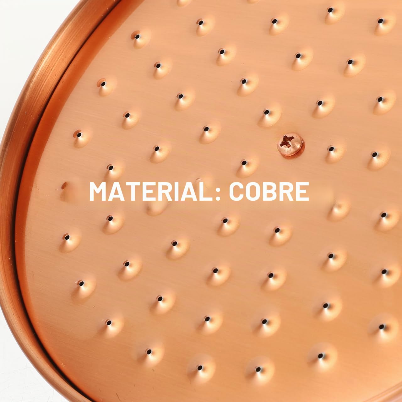 Angoily Cabezal De Ducha De Cobre 7.87 Pulgadas Alcachofa Fija Con Agujeros De Silicona Antical Agua Para Baños Modernos Y Relax