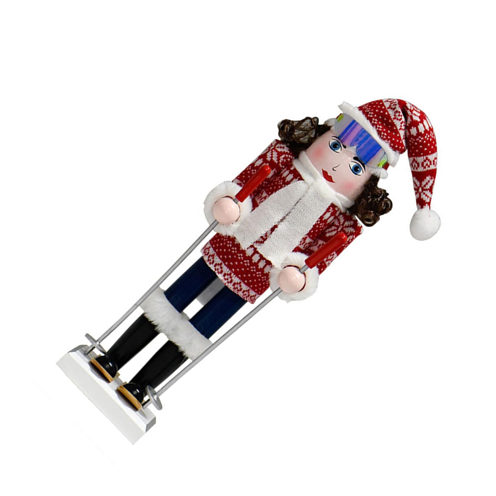 Msioytog Christmas Nutcrackers Ornaments Wood Nutcrackers Christmas Decorations Figures Puppet Home Decor for Xmases Desktop Figures