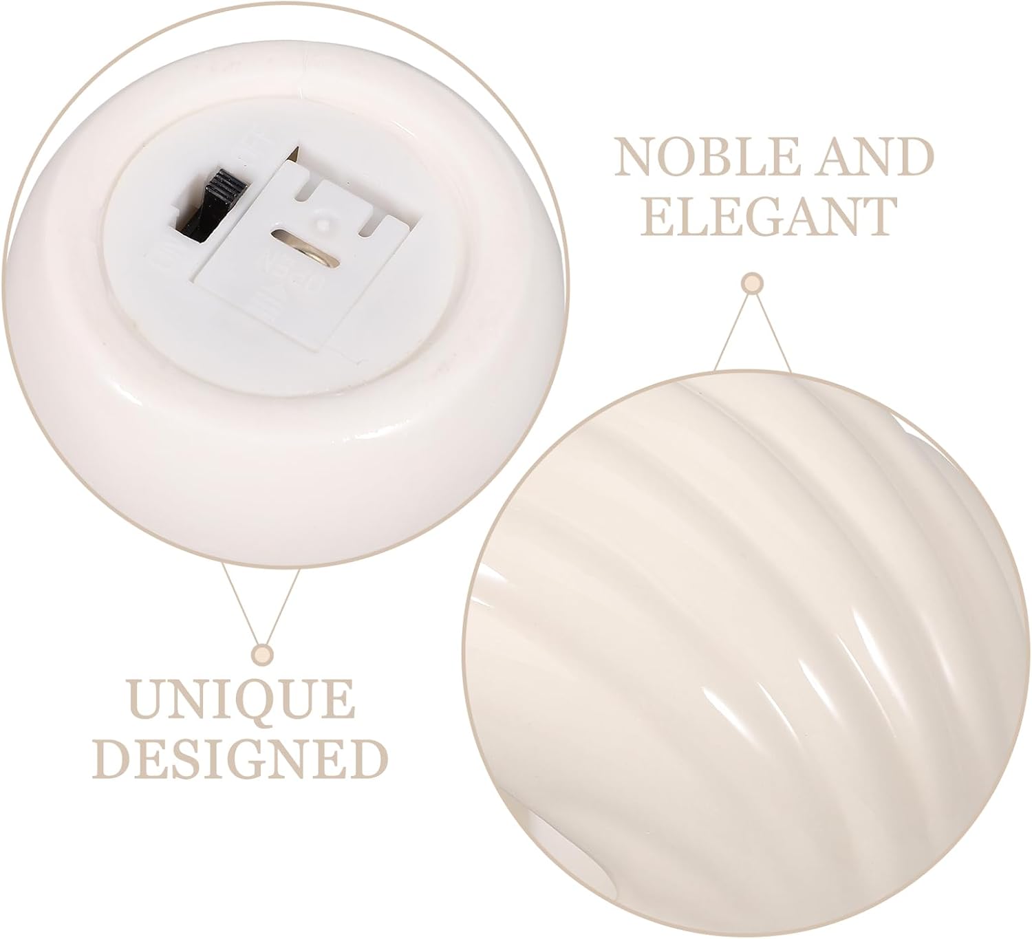 Housoutil Shell Pearl Light Ceramic Clamshell Pearl Accent Lamp Night Light Decorative LED Bedside Lamp for Office Home Party Decoration Birthday White