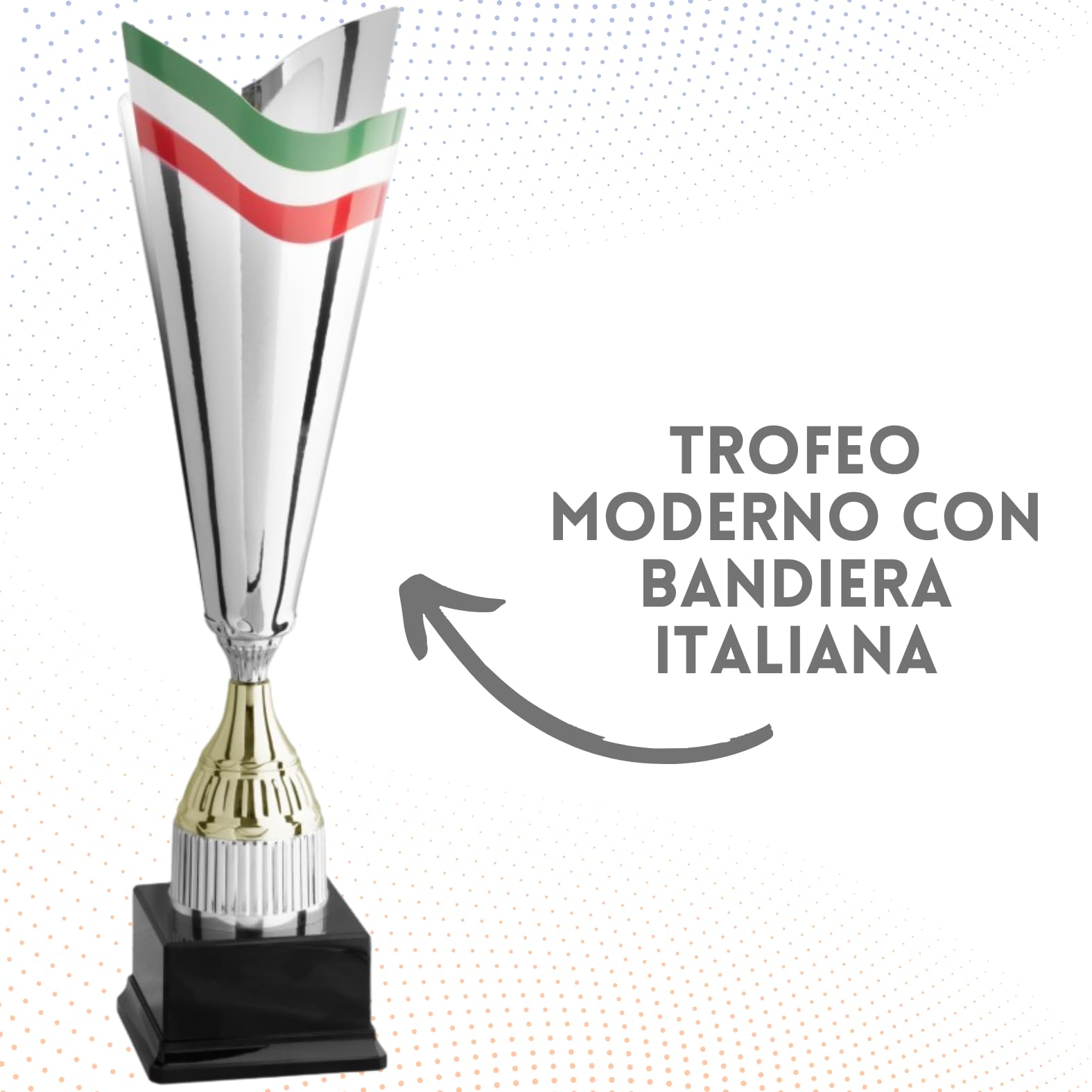 Coppa Trofeo Personalizzabile Grande in Metallo Varie Misure Calcio, Fantacalcio, Tennis, Padel, Basket Premiazioni Sportive ed Eventi con Targhetta Personalizzata cod 3.111