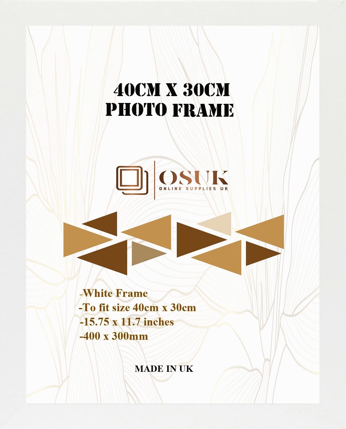 OSUK White 30x40cm Photo Frame Large Photo Frame 40x30cm Picture Frames With Clear Perspex Front & Wall Mounting 400 x 300mm Frame (White) โ image 1