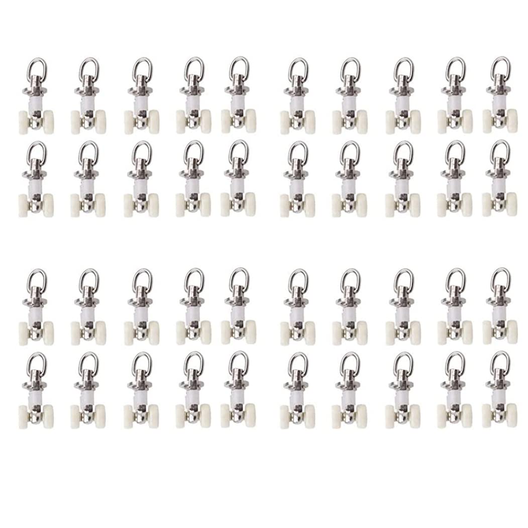 Wedhapy Curtain Track Pulley 40Pcs Home Alloy Pulley Accessories Curtain Track Gliders Rods Slides Wheels Roller Hooks curtain track rollers gazebo hooks for curtains curtain curved rail hook w