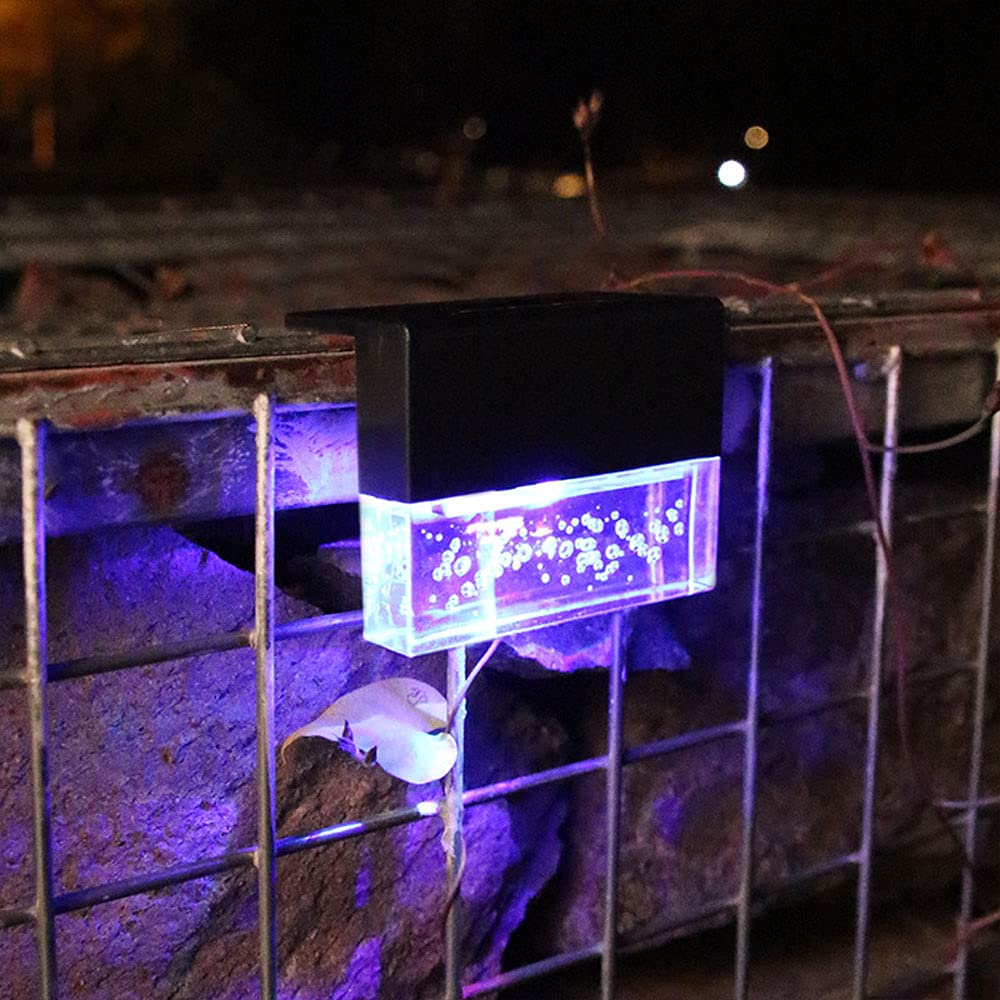 4 szt. Solarne oświetlenie pokładowe IP65 czarna lampa ogrodzeniowa, wodoodporne oprawy oświetleniowe do ganku naściennego Lampy solarne LED na zewnątrz Ścieżka Patio Schody Krokowe oświetlenie