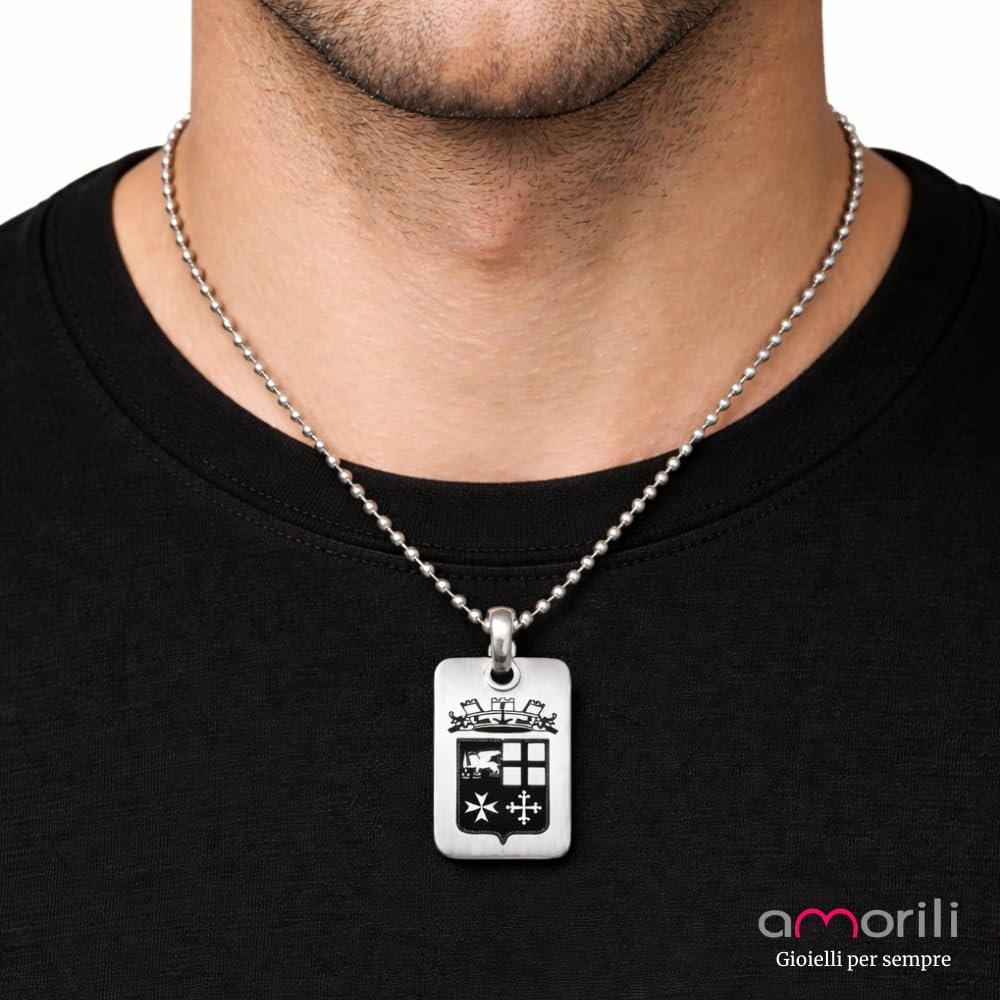 Collana Marina Militare Uomo Donna con Ciondolo Simbolo Ancora in Acciaio Inox Satinato – Collana Militare Resistente Antiruggine – Gioiello Regalo per Appartenenti Marina, Militari, Appassionati Mare