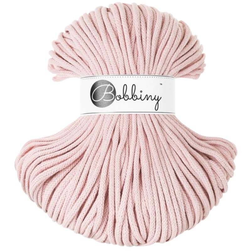 Bobbiny Premium 5mm Braided Macrame Cord (Pastel Pink) 100m — image 1