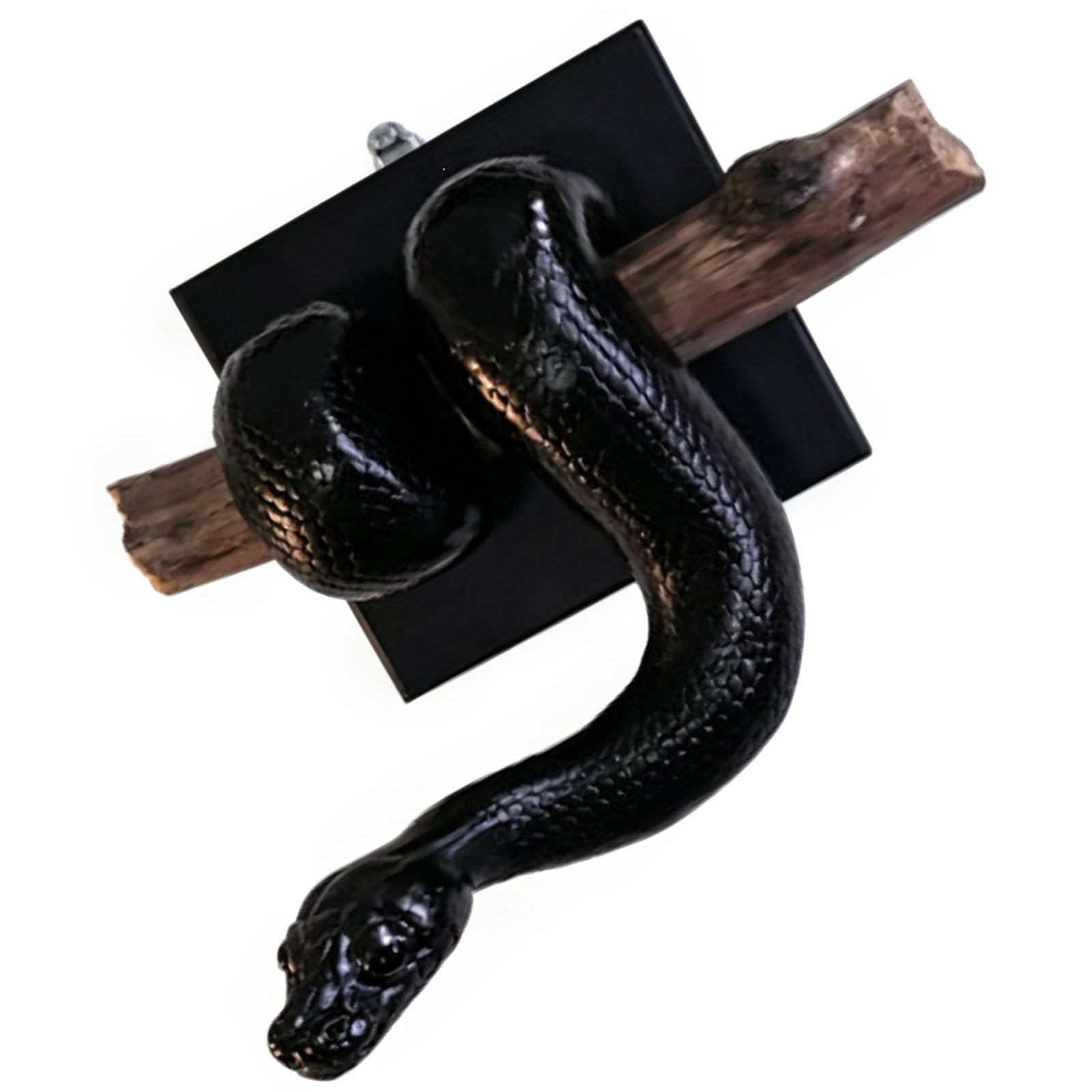 PANGBOER Hand Painted Resin Snake Animal Sculpture Realistic Ball Statue Decoration for Living Room Bedroom Wall Display Rosin Wall Deck
