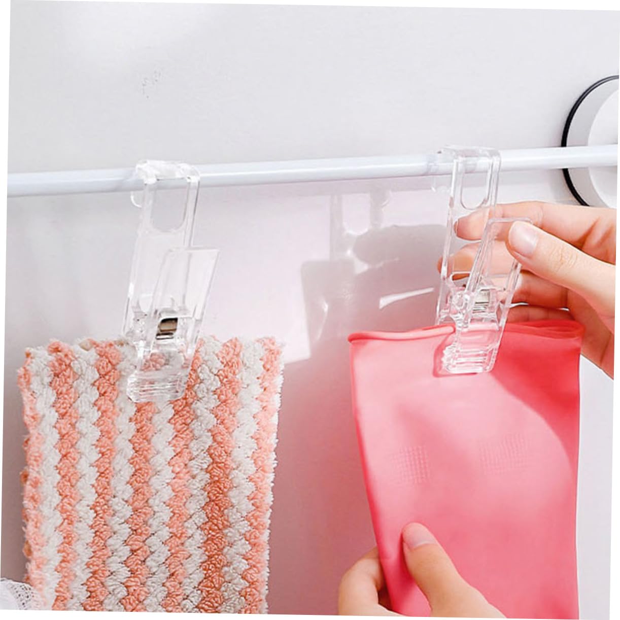 NUOBESTY 4 Set Gancio Anti-russo Mollette Da Bucato Resistenti All'aperto Pantaloni Fermagli Per Bucato Clip Fermagli Per Vestiti Mollette Antivento P.s Transparent 8 Pezzi*4