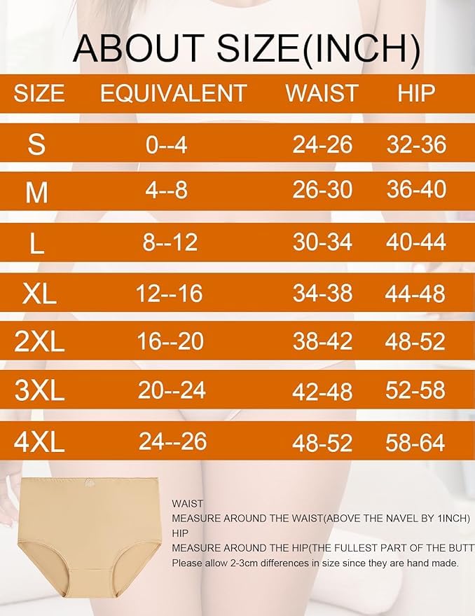 Image of 4Pack Women's High-Waist Light Tummy Control Girdle Panties Full Coverage Underwear Ladies Panties for Women