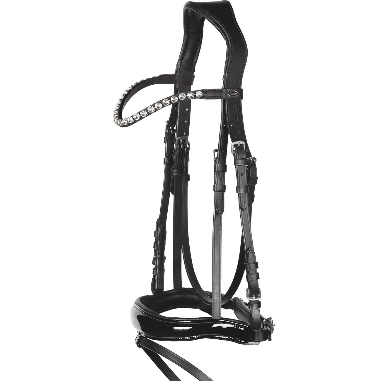 Trense Soft Competition Schwarz Lack ~ Glow-Silver ~ Warmblut