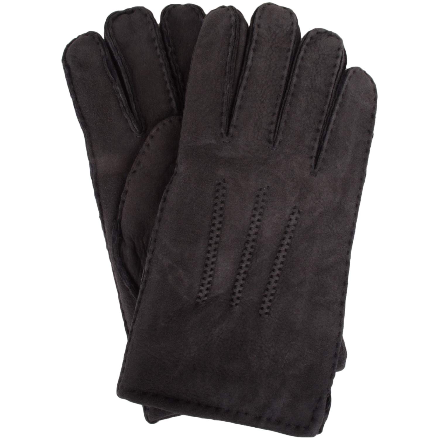 SNUGRUGS Men's Chester Genuine Sheepskin Glove - Grey - Extra Large (10