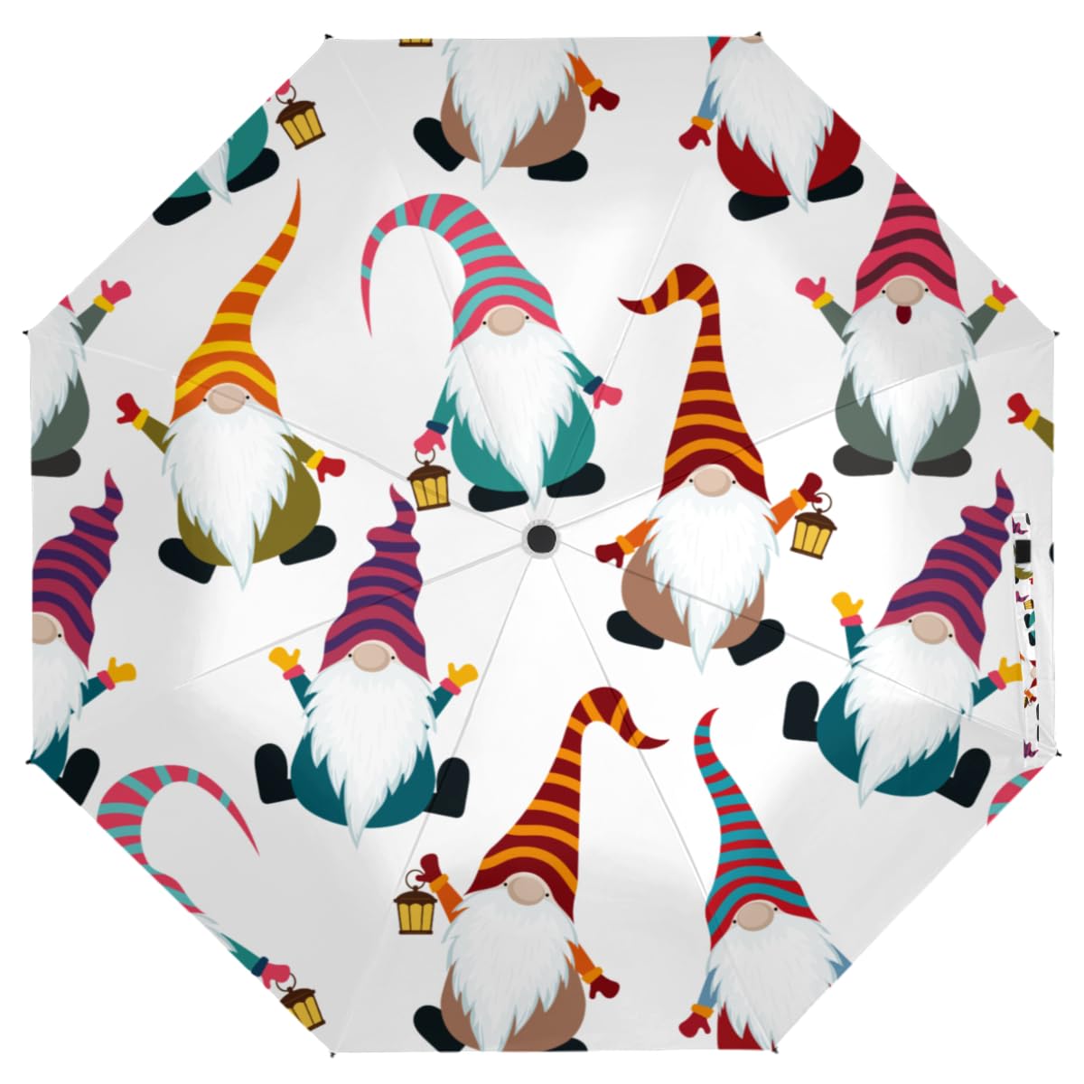 VhcawsuChic Boho Mandala Umbrella Retro Ethnic Windproof Travel Umbrella Automatic Compact Folding Umbrellas for Sun Rain