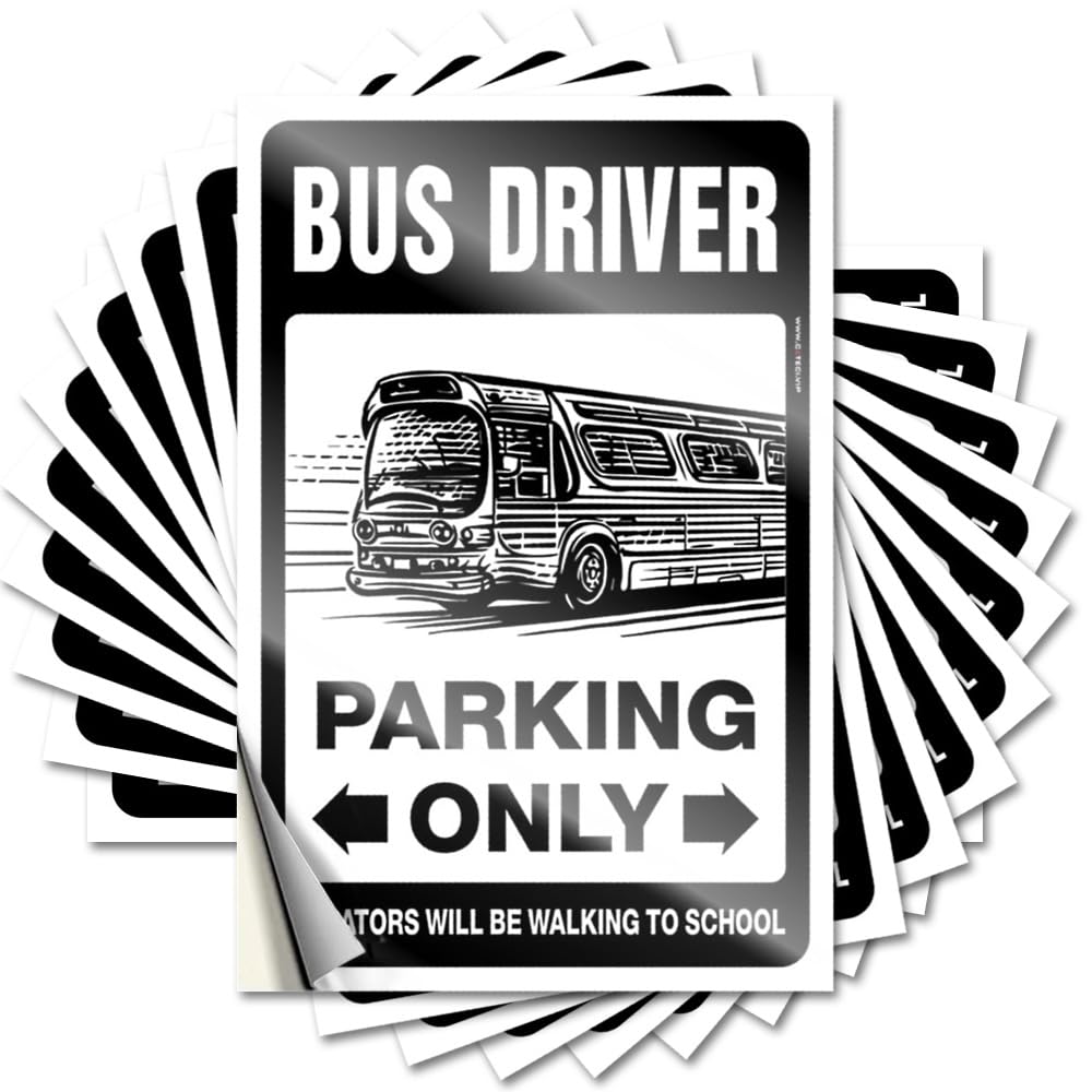 Stickers Neutral Man Cave Stuff Waterproof - Bus Driver Parking Only Water Self Adhesive Decal for Football Use(8X12CM)