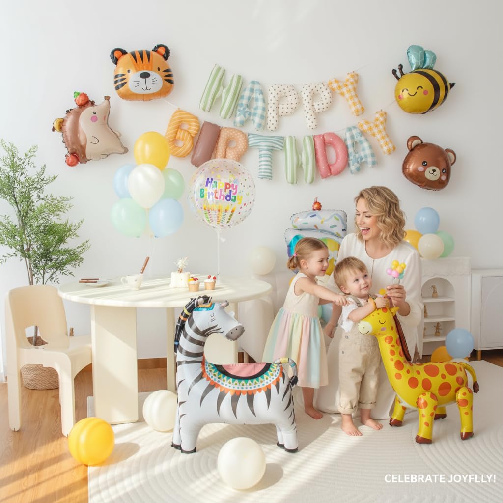 Juego de decoración de globos de animales para niños y niñas