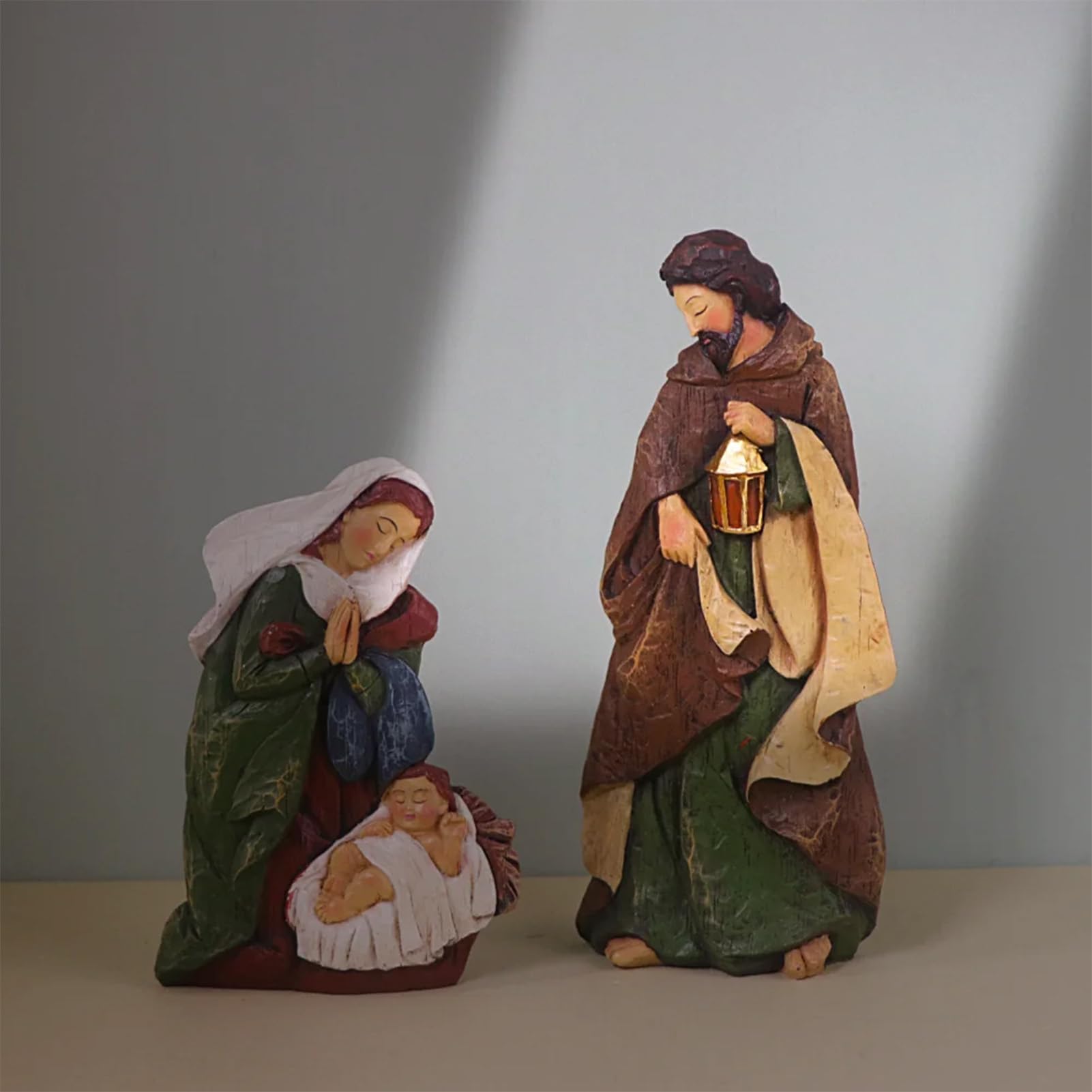 Set Per Presepe Set Classico In Resina Da 5 Pezzi | Scena Della Nascita Di Gesù Decorazione Interna Per Davanzale Chiesa Portico Tavola Da Pranzo Scuola Bambini Adulti Madre