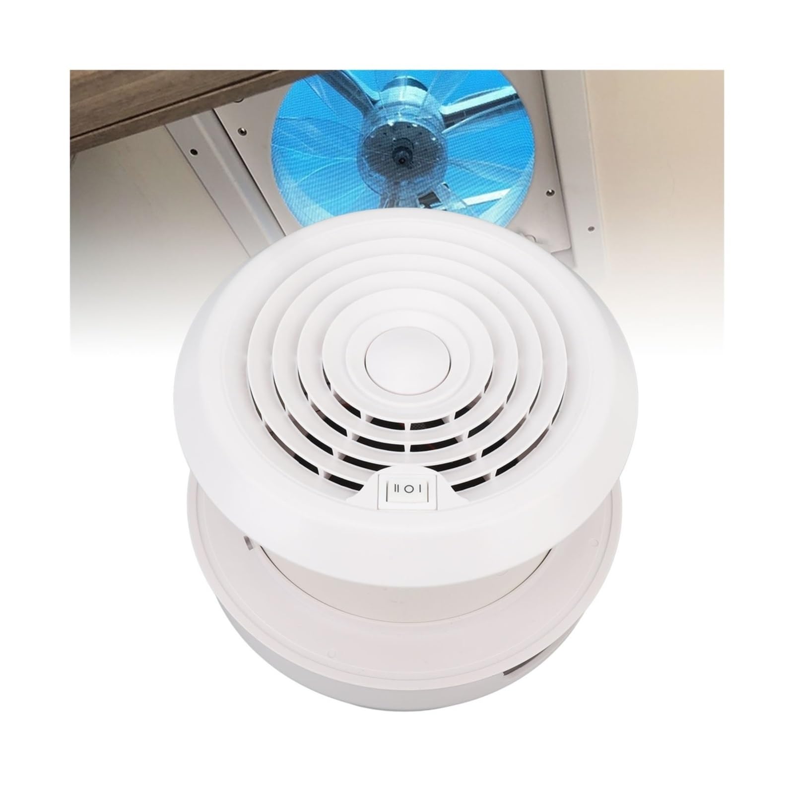 Extractor de aire, Extractor De Techo 12V RV, Ventilador Ventilación Redondo 5000rpm Con Pantalla For Camper, Remolque, Autocaravana, Yate para invernadero, sótano
