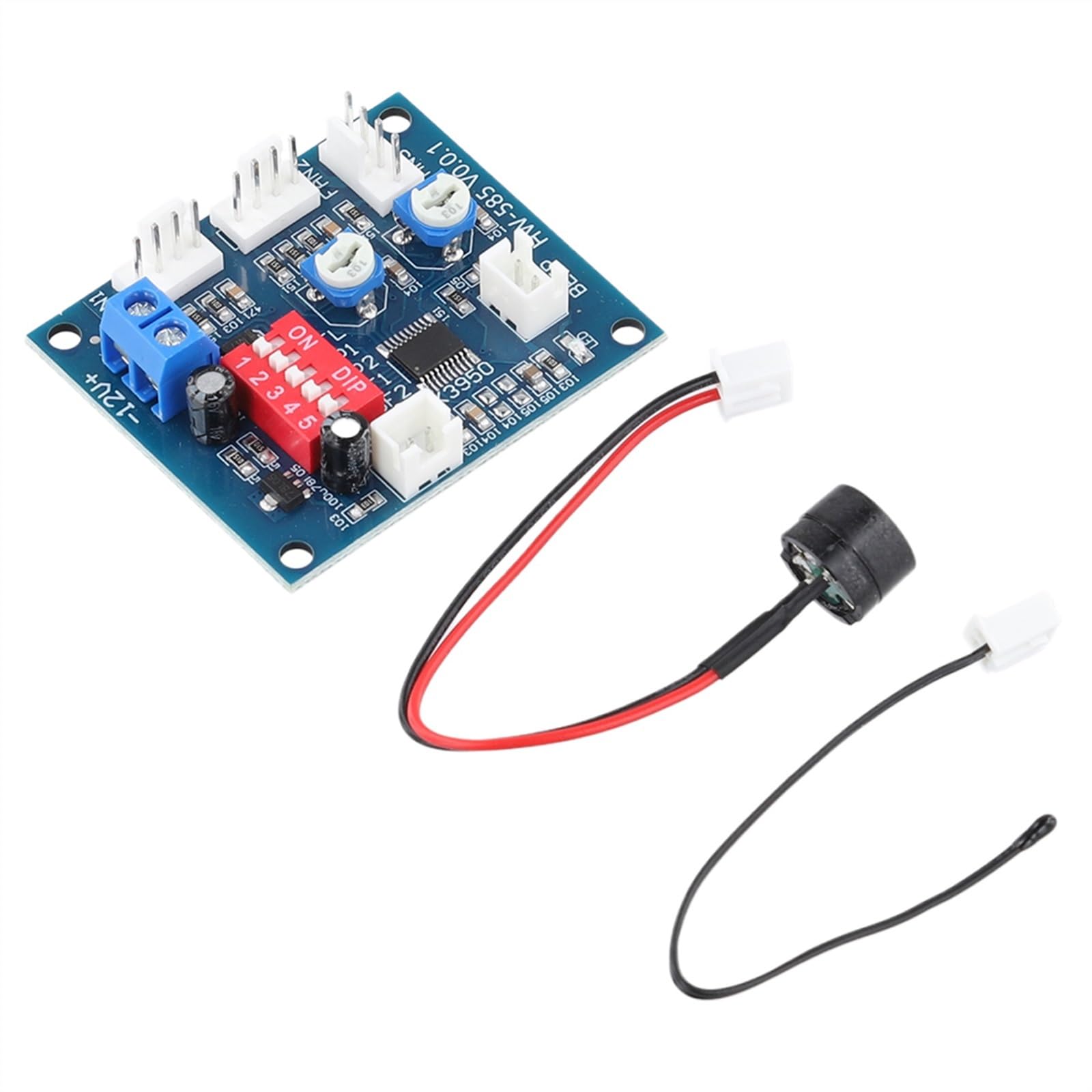 Regulator prędkości wentylatora 4-przewodowy regulator temperatury wentylatora DC 12 V regulator napięcia moduł brzęczyka PC 50K