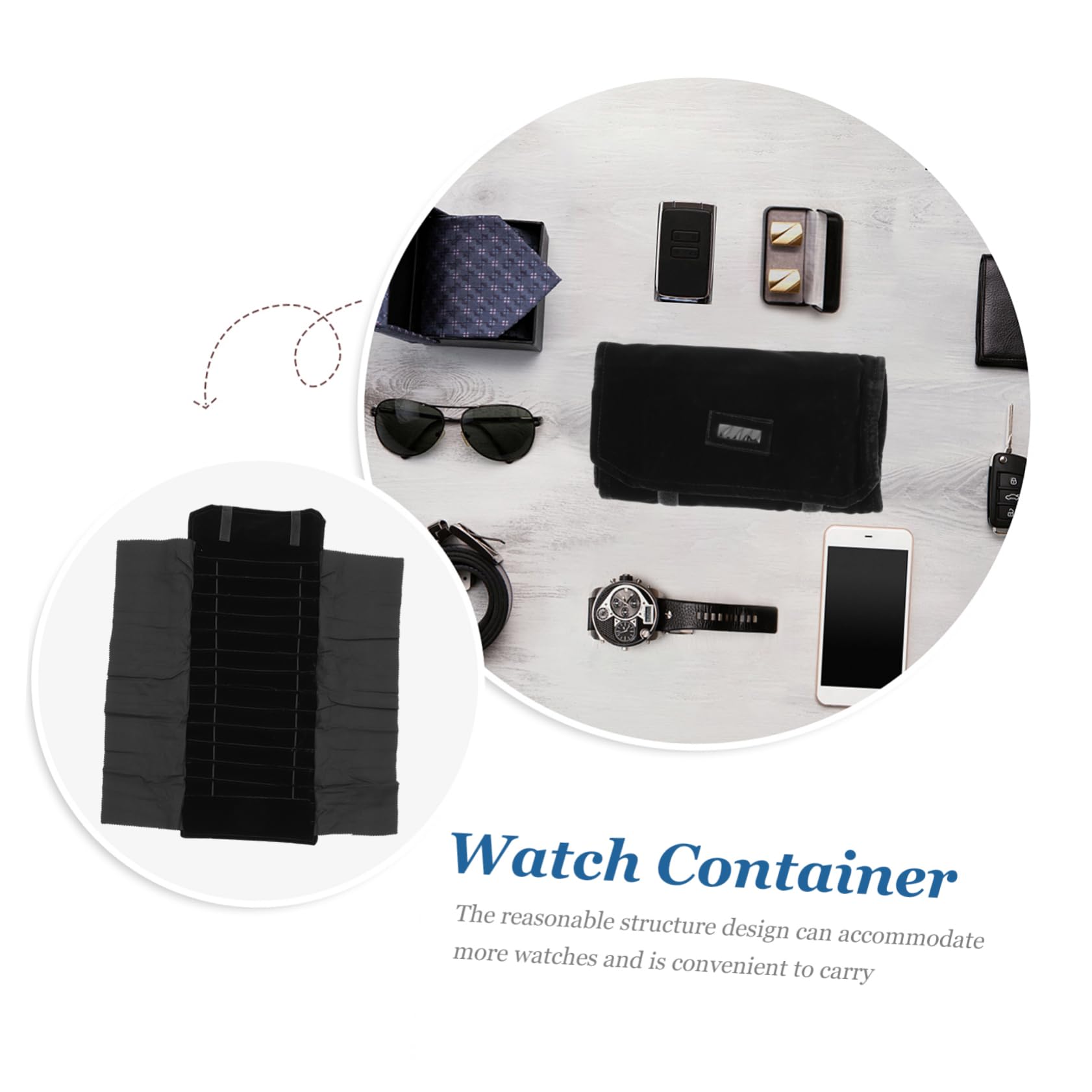 MAGICLULU Astuccio Organizer Gioielli Pieghevole in Flanella Nero | Custodia Arrotolabile Leggera, Mantiene Piccoli Accessori Ordinati e Protetti, Formato Compatto da Viaggio