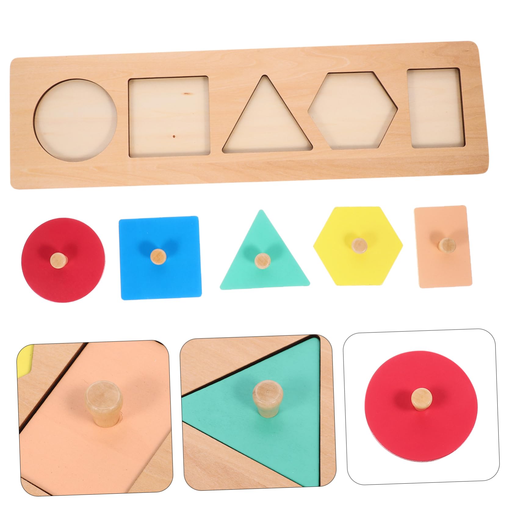 Vaguelly Puzzle en Bois Formes Géométriques pour Apprentissage des Couleurs, Interaction Parent-garçon et Filles et Usage la Maison Maternelle