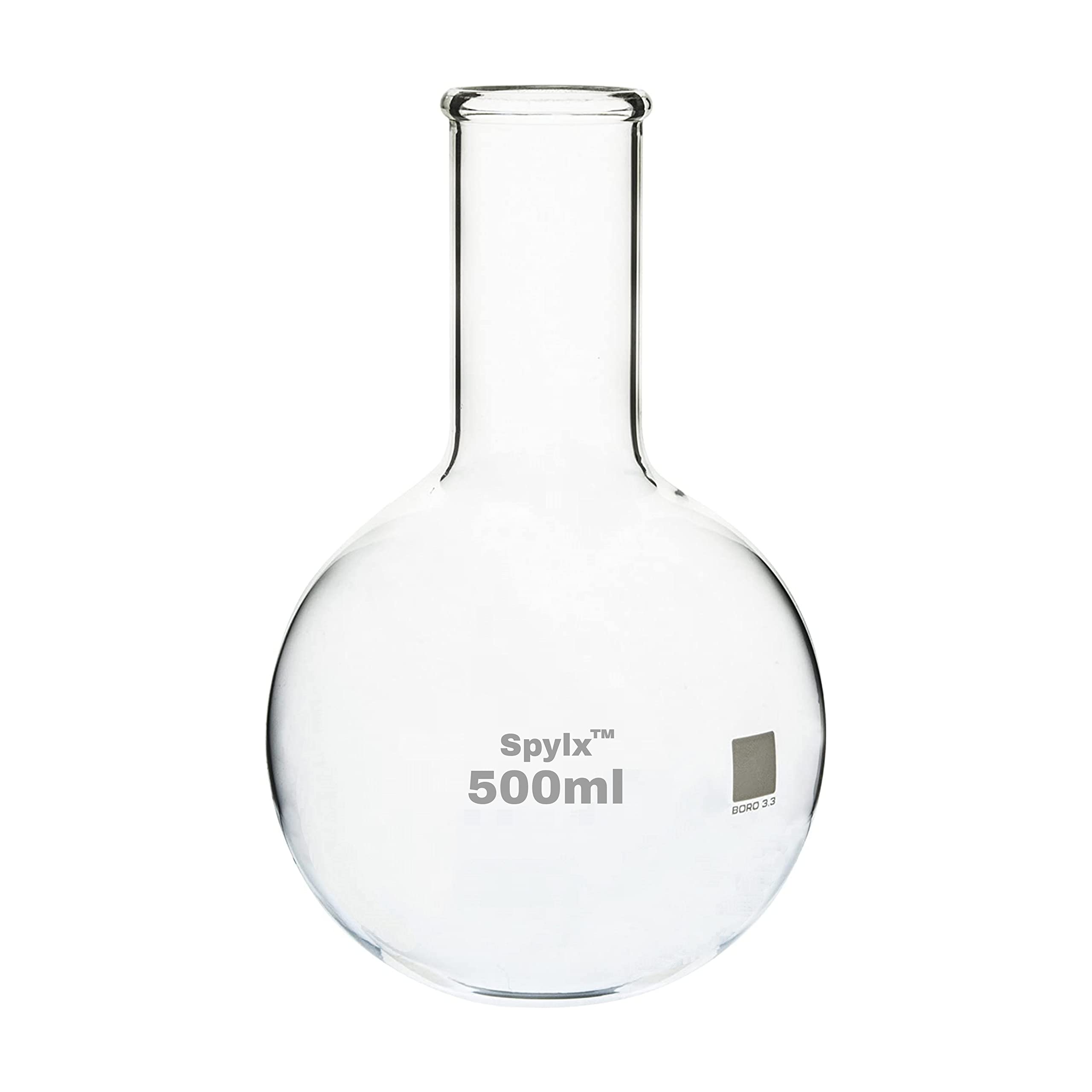 SPYLX Long Neck Round Bottom Boiling Flask - Made of Heavy Borosilicate Glass 500 ml (B09HTWWYR2) Amazon Price History, Amazon Price Tracker