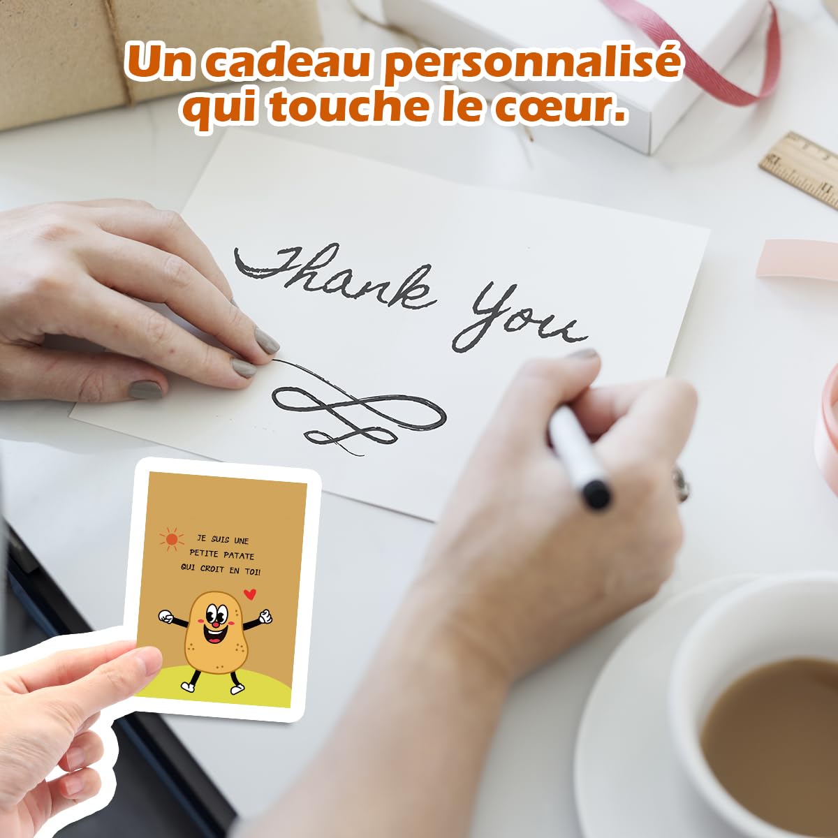 Poupée Pomme De Terre Optimiste Avec Porte-clés Et Carte - Cadeau Drôle Et Original Pour Anniversaire, Bureau