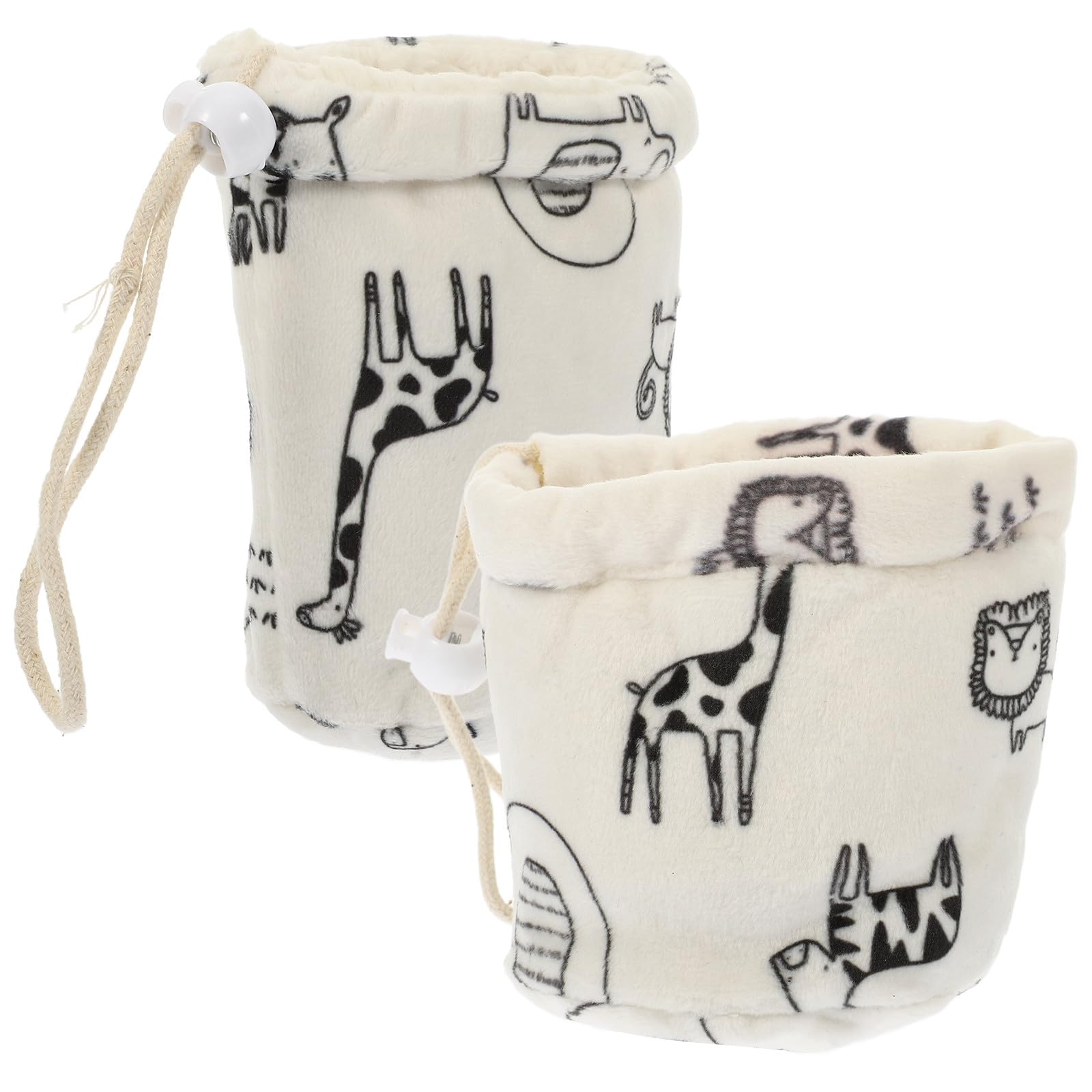 KAILIKETIY 2Pcs Baby Bottle Covers Portable Bottle Protector Sleeves Lamb Cashmere and Cotton for Daily Use