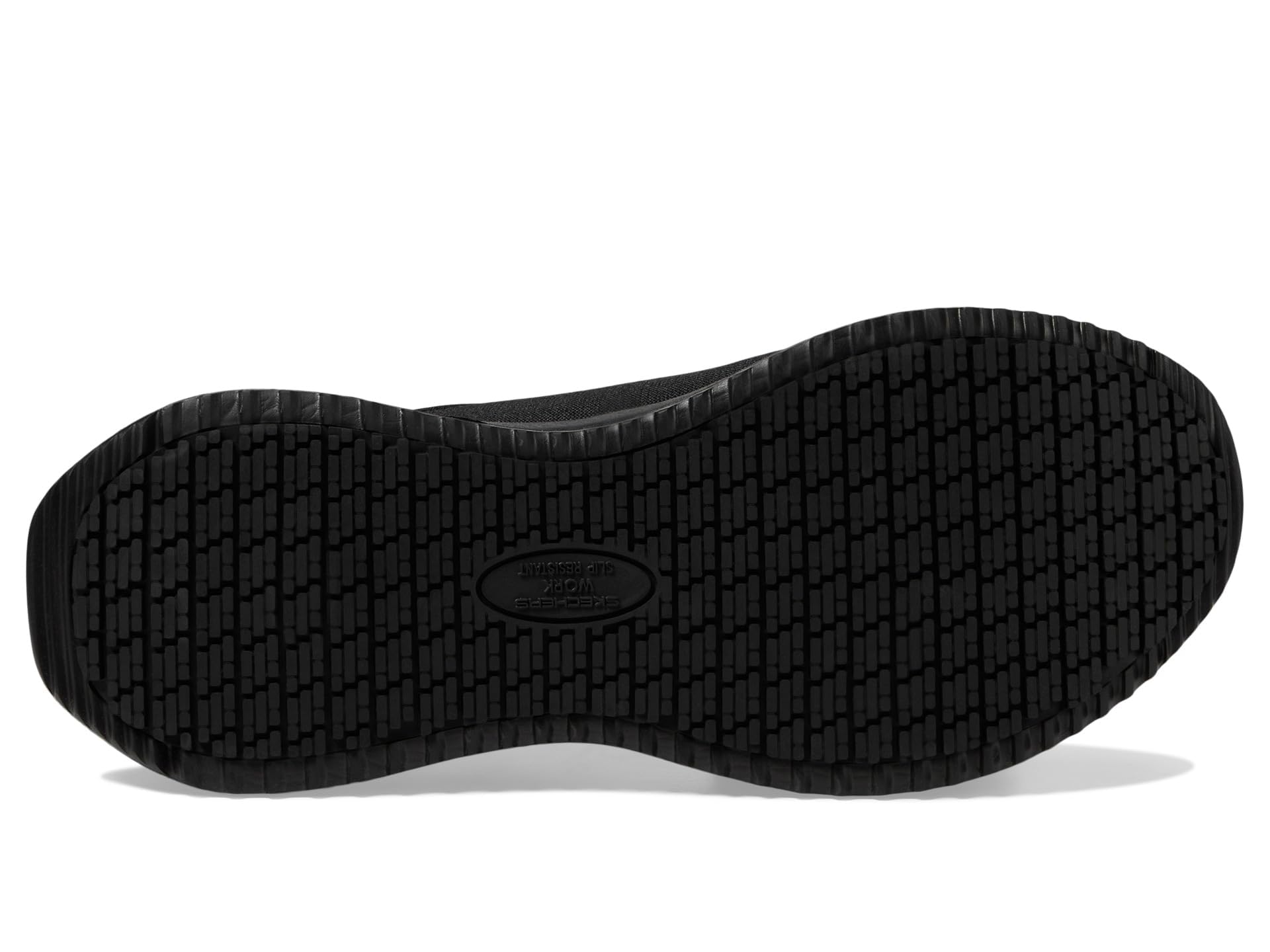 Skechers Damskie wsuwane buty robocze: Tilido - Ombray antypoślizgowe trampki bungee, Czarny, 38.5 EU