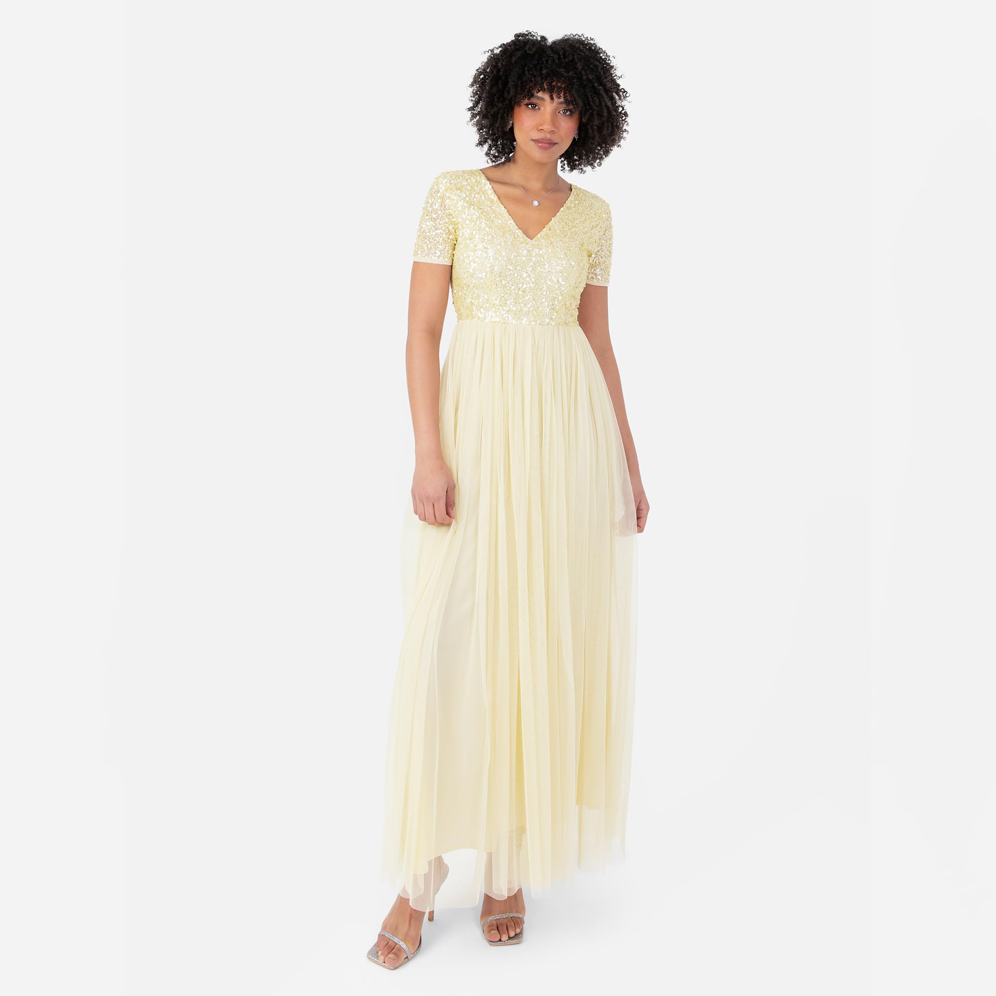 Maya Deluxe Damen-Maxikleid mit V-Ausschnitt – Bild 2