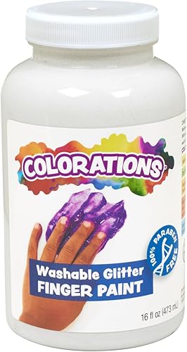 Vista 30 de Colorations Pinturas lavables para dedos, 16 fl oz, amarillo, no tóxico, cremoso, vibrante, pintura para niños, manualidades, pasatiempos