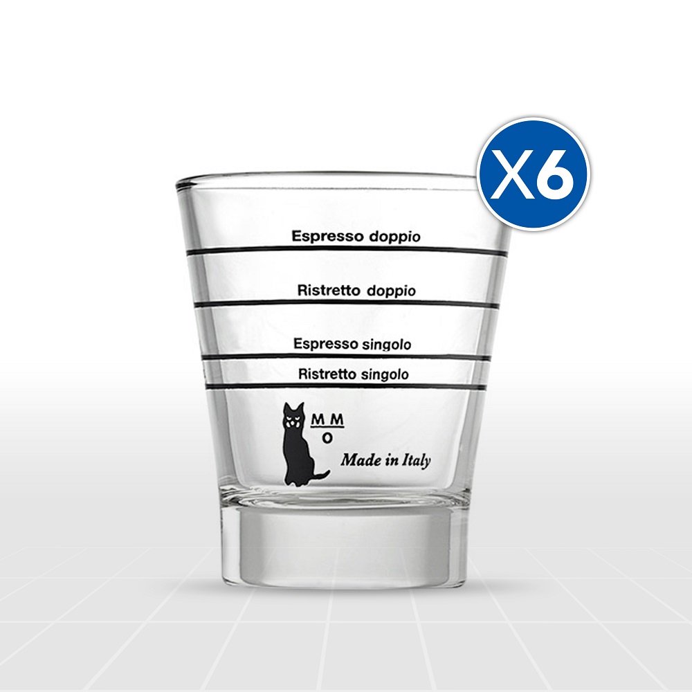 LaGondola Bundle -Macchina Caffe' Espresso Cromata Pontevecchio Export e set 6 Simpatiche Tazzine Bicchieri in Vetro Made In Italy