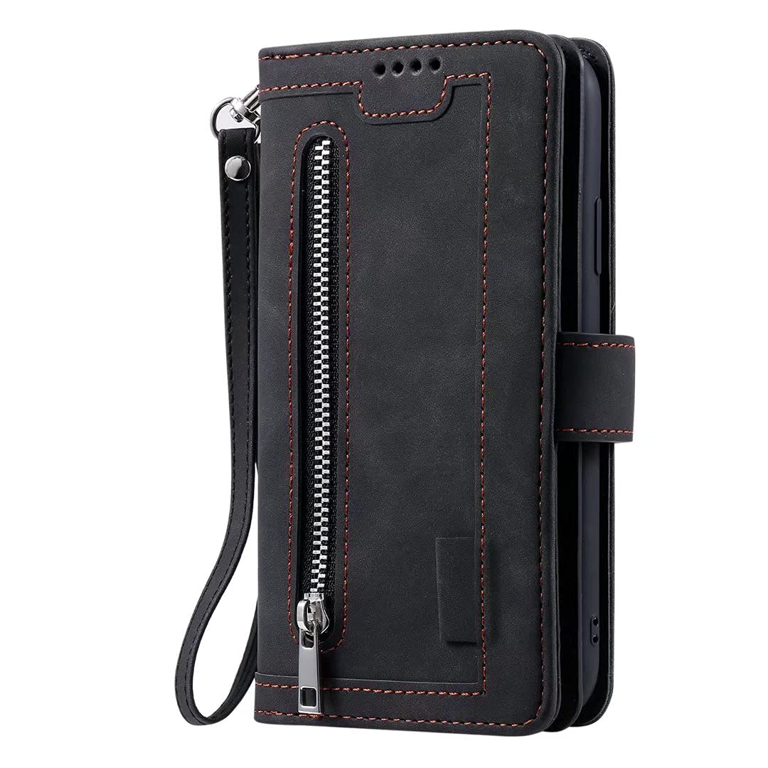 SONWO Cover per Oppo Find X5 Lite Custodia, Flip Caso in PU Pelle Case Cover Premium Portafoglio Custodia per Oppo Find X5 Lite, Slot per Schede, Supporto Stand, Nero