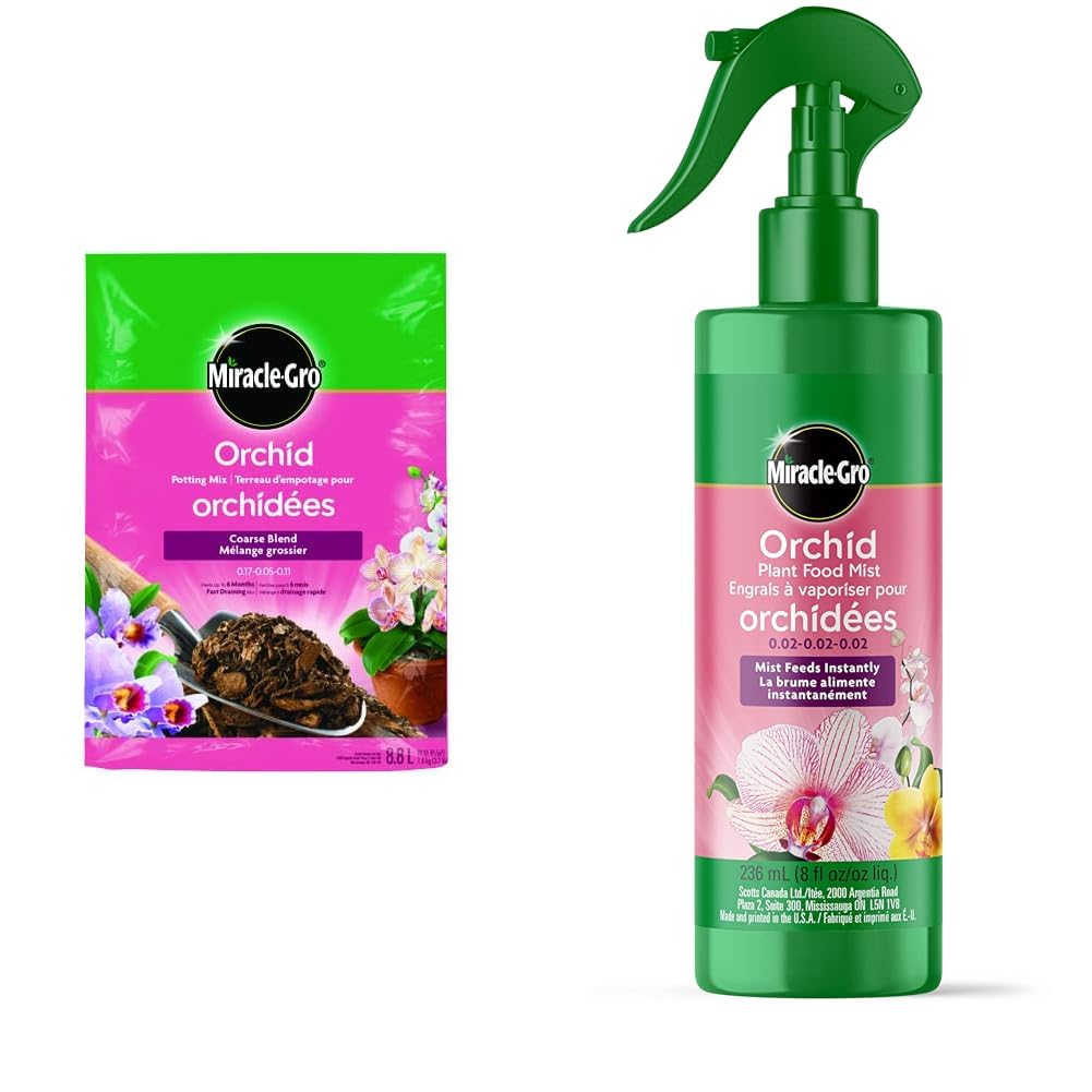 Miracle-Gro Orchid Potting Mix 8.8L & Orchid Plant Food Mist 0.02