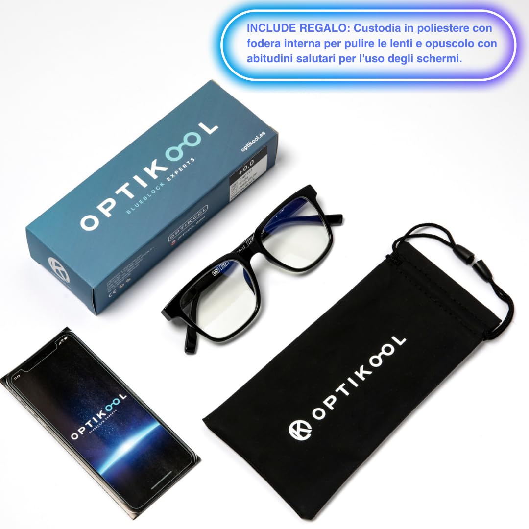 Occhiali Luce Blu - Unisex - Antiriflesso, Flessibili, Leggere - Occhiali da Lettura Uomo e Donna - Perfetti per Computer - Blue Light Glasses - Benessere Digitale. 2.0