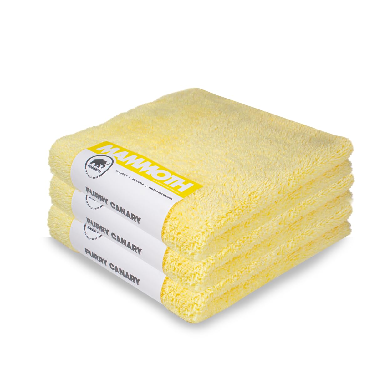 Mammoth Microfibres Furry Canary Plush Microfibre Towel, 40Cm X 40Cm (3 Pack)