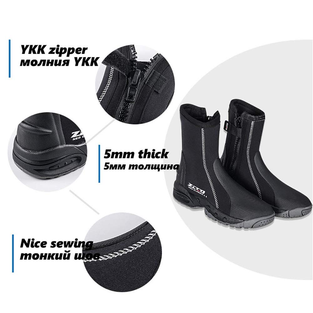 Buty do kombinezonu - neoprenowe buty do snorkelingu 5 mm, surfowanie pływanie mokra woda kombinezon neoprenowe skarpety buty czarne