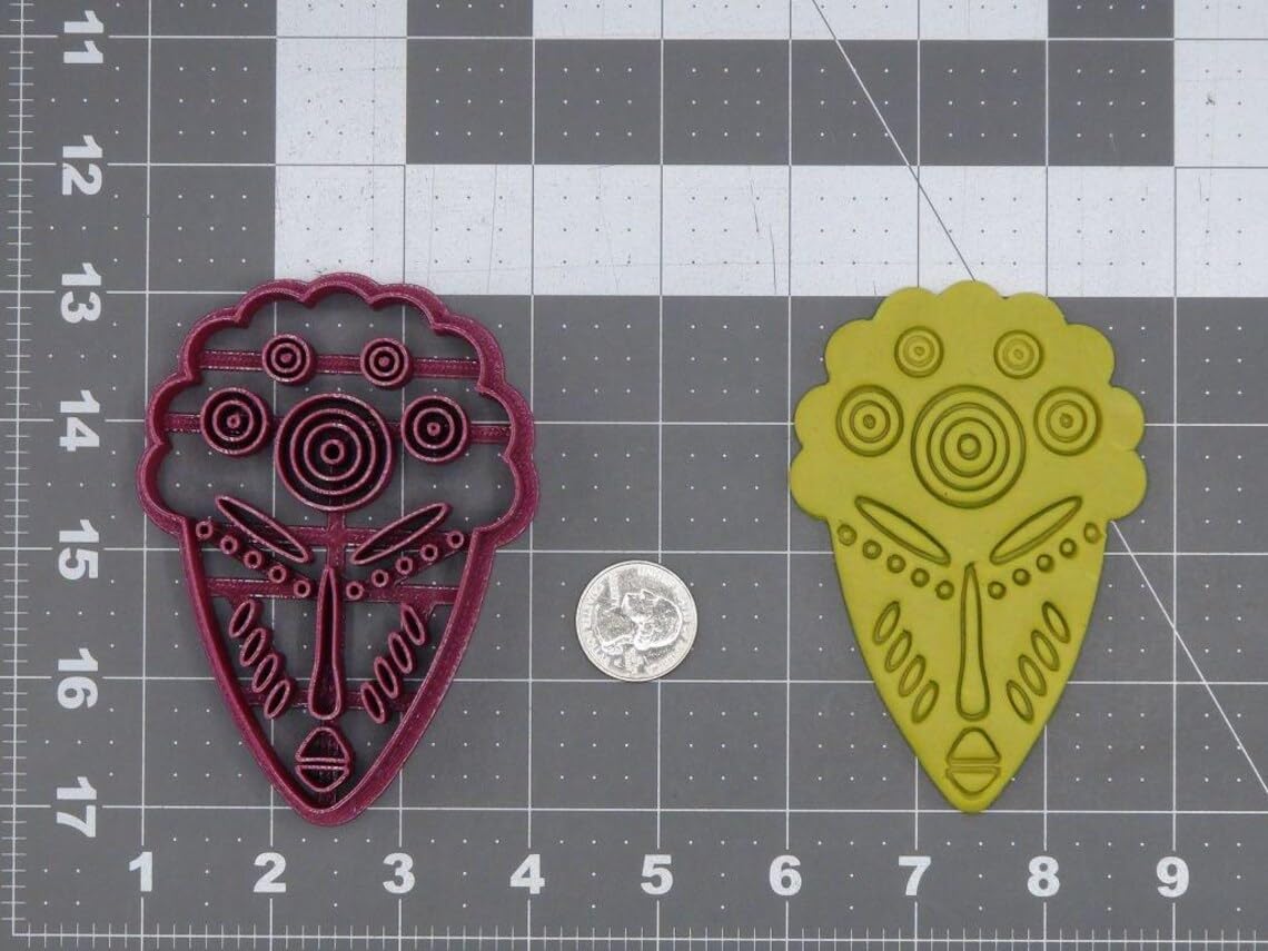 African Mask Cookie Cutter Black Cookie India Baking Tool for Making Tribal Mask-Shaped Cookies, Fondant, Chocolate, Cake Decorations, DIY Crafts, Party Treats, and Cultural Projects