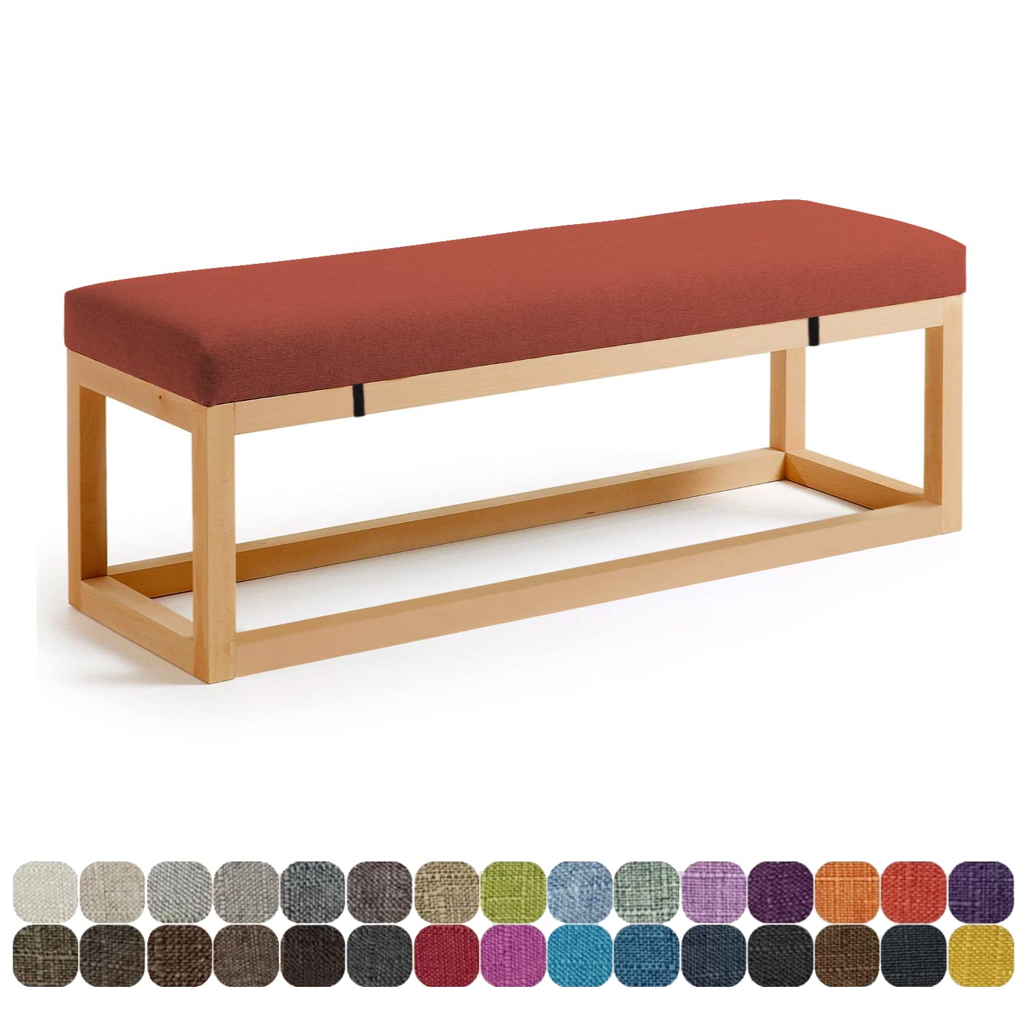 cushion,Indoor Furniture Bench Cushion 39" x 12" x 2" Patio Bench Pad Bay Window Seat Cushion Outdoor Garden Sofa Couch Rocking Chairs Pad with Elastic Locks Ties Color #15 Crimson — image 1