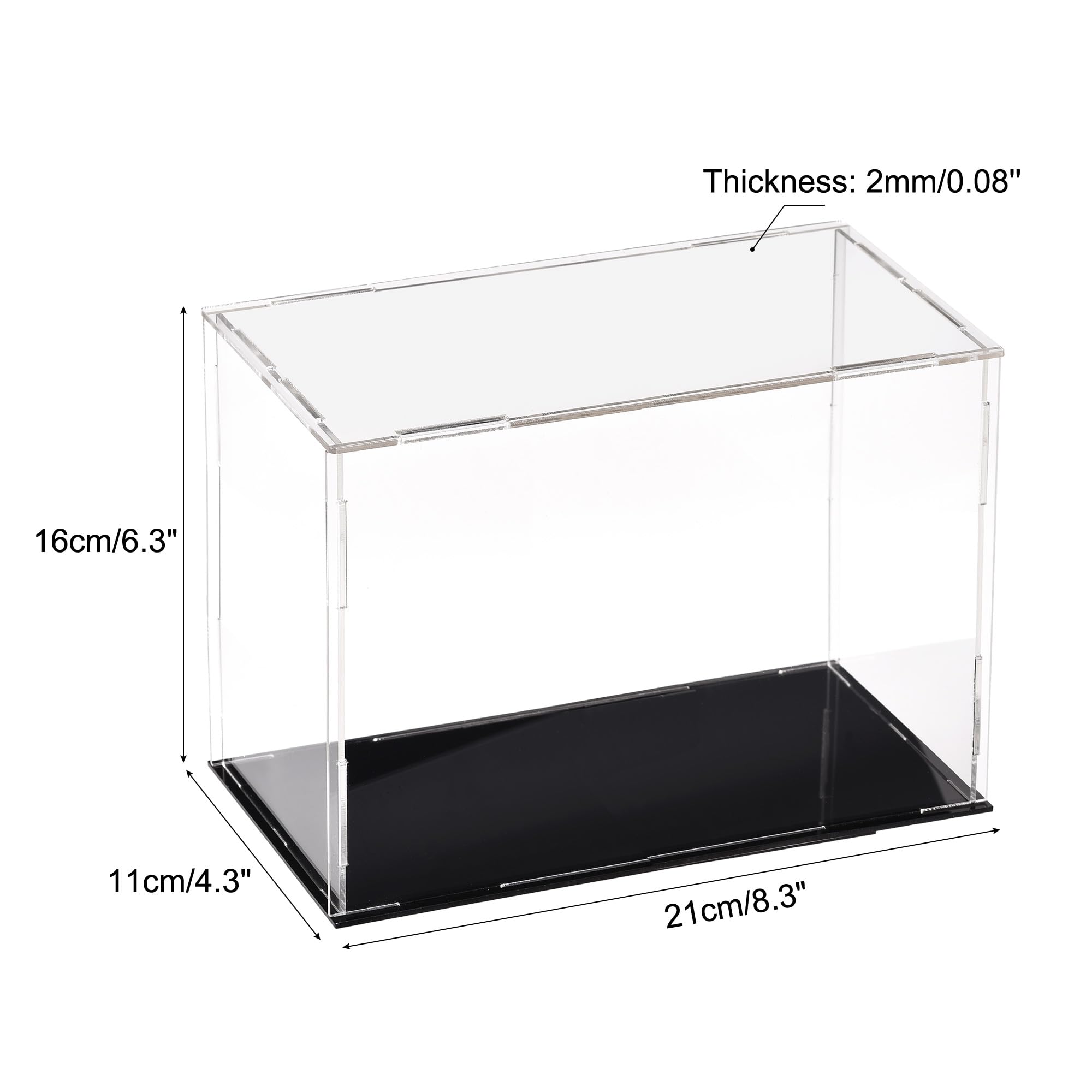 sourcing map Transparent Présentoir Étui Acrylique Boîte Assembler Transparent Antipoussière Boîte Vitrine 10x10x20cm pour Objets Collection Artisanat