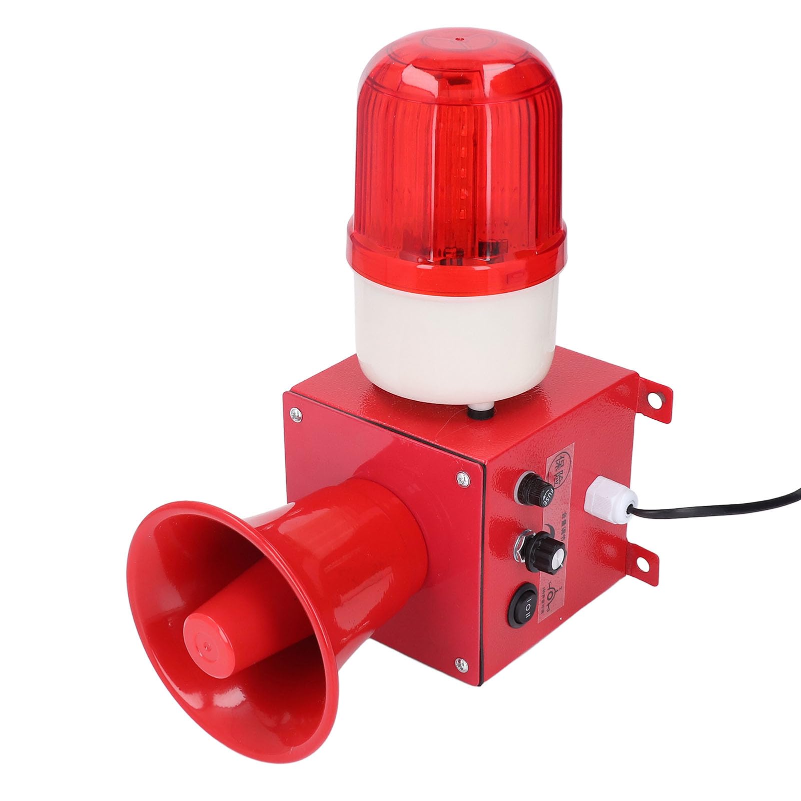 FTVOGUE Bocina de Sirena de Alta Potencia LED de 115 DB, Alarma de Luz Estroboscópica de Emergencia para Exteriores para Escenarios Industriales (Enchufe Europeo 220V)