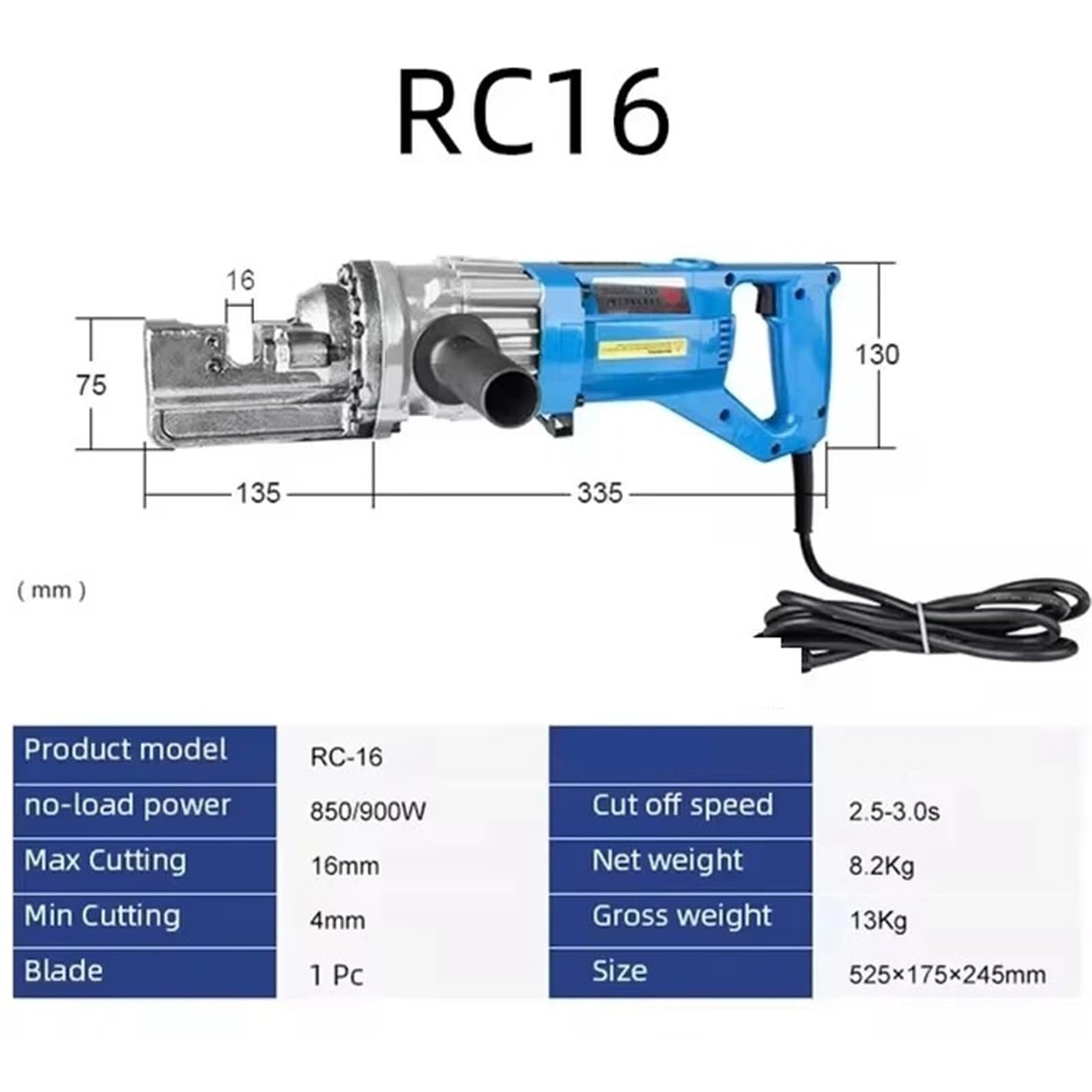 Przecinarka hydrauliczna, RC-16 Hydrauliczne Elektryczne Nożyce Do Prętów Zbrojeniowych, Przecinak, Nożyczki Narzędzi Budowlanych dla wydajnego cięcia