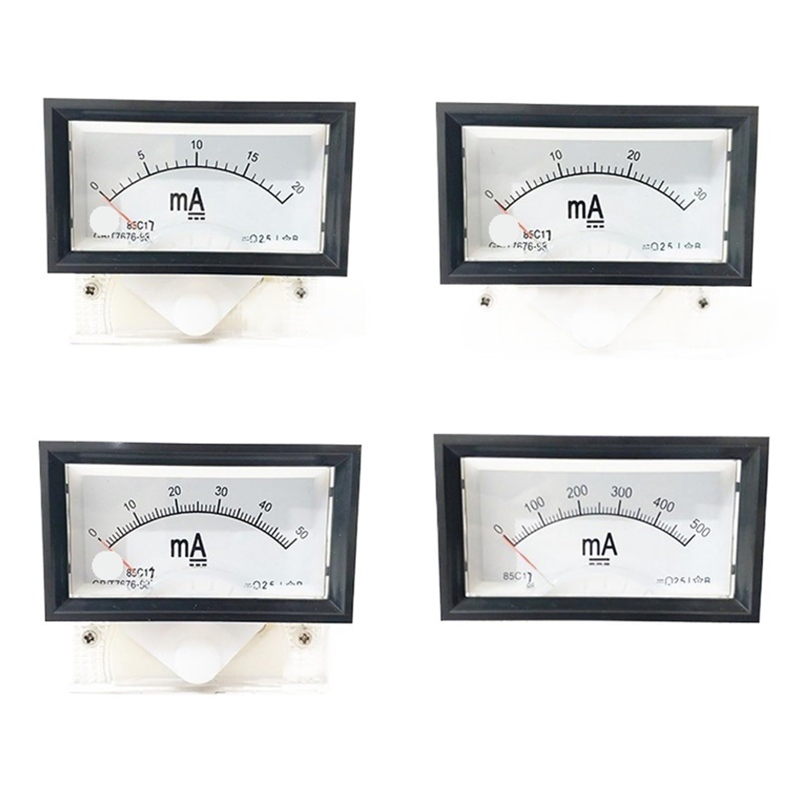 Ampèremètre 5mA CC 85C17 de précision pour panneau carré - 5